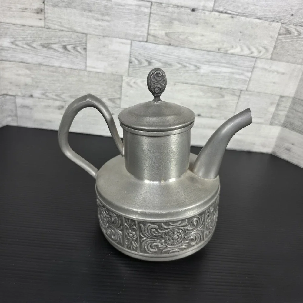VTG Norske Pewter 1960 Teapot With Lid Made With High Quality Pewter In Norway